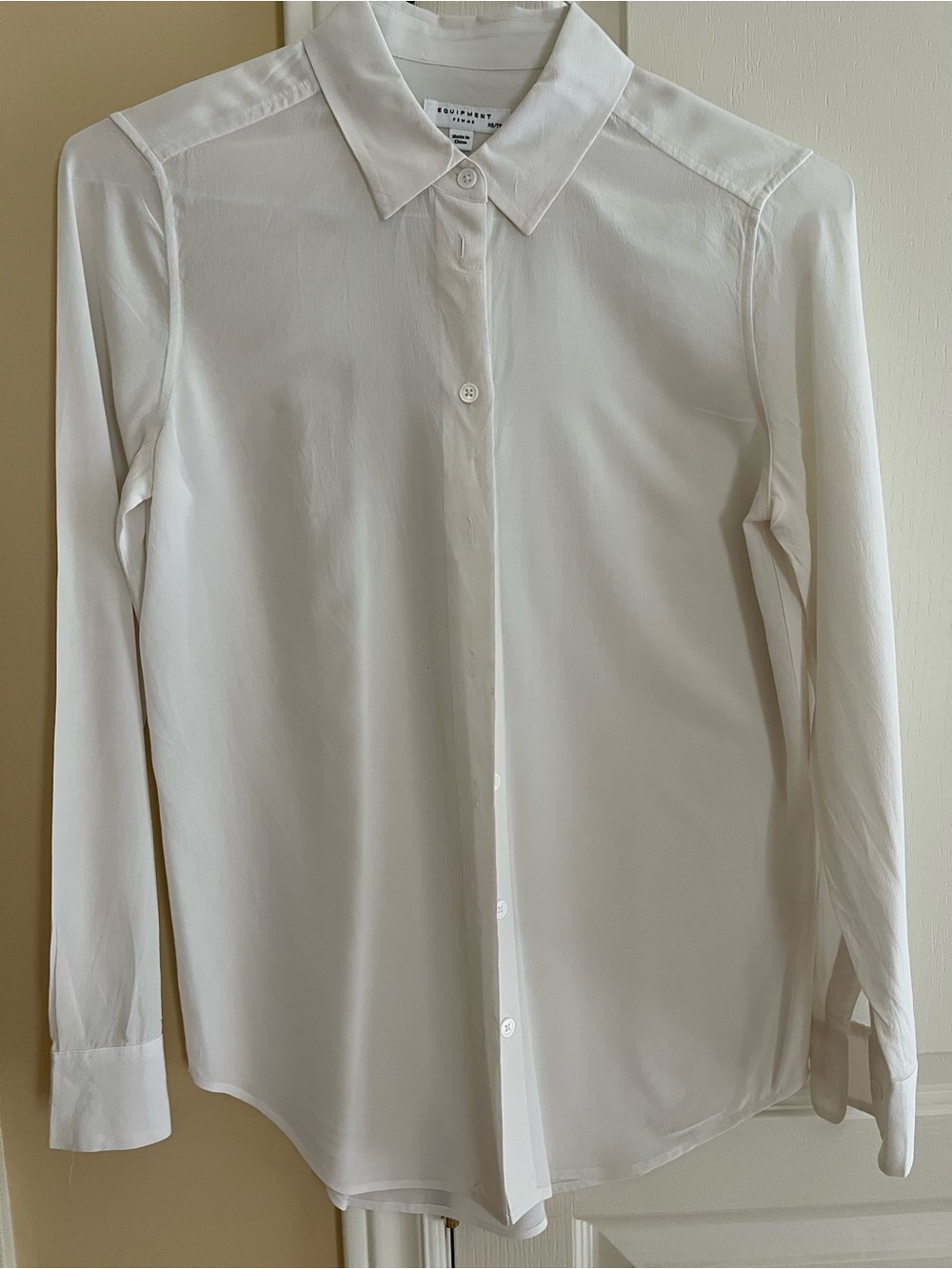 Equipment White Silk Button-Up Blouse